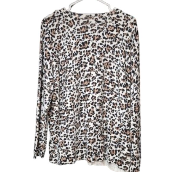 Talbots Leopard Print Crew Neck Sweater Women's Plus Size 2X - Picture 3 of 10
